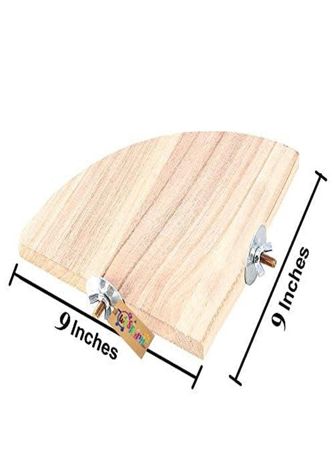 Western Era Natural Wood Birds Platform, Corner Platform, Perc, Stand Bird Toy for Large Birds (9 Inches) - Image 2